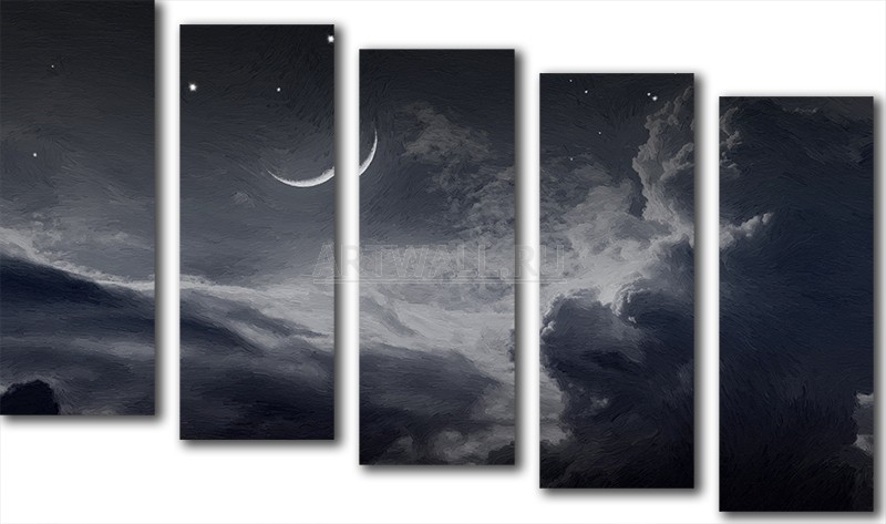 Модульная картина «Черно-белое небо»