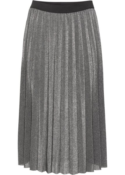 Плиссированная юбка (черный/серебристый)