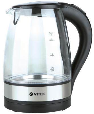 Чайник Vitek VT-7008 TR 2200 Вт чёрный 1.7 л пластик/стекло