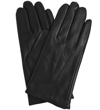 Черные кожаные перчатки