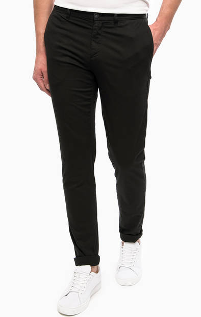Черные зауженные брюки чиносы из хлопка